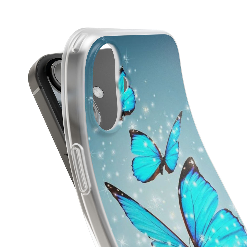Blue Butterfly Phone Case | Flexi Case, Sparkle Water Reflection