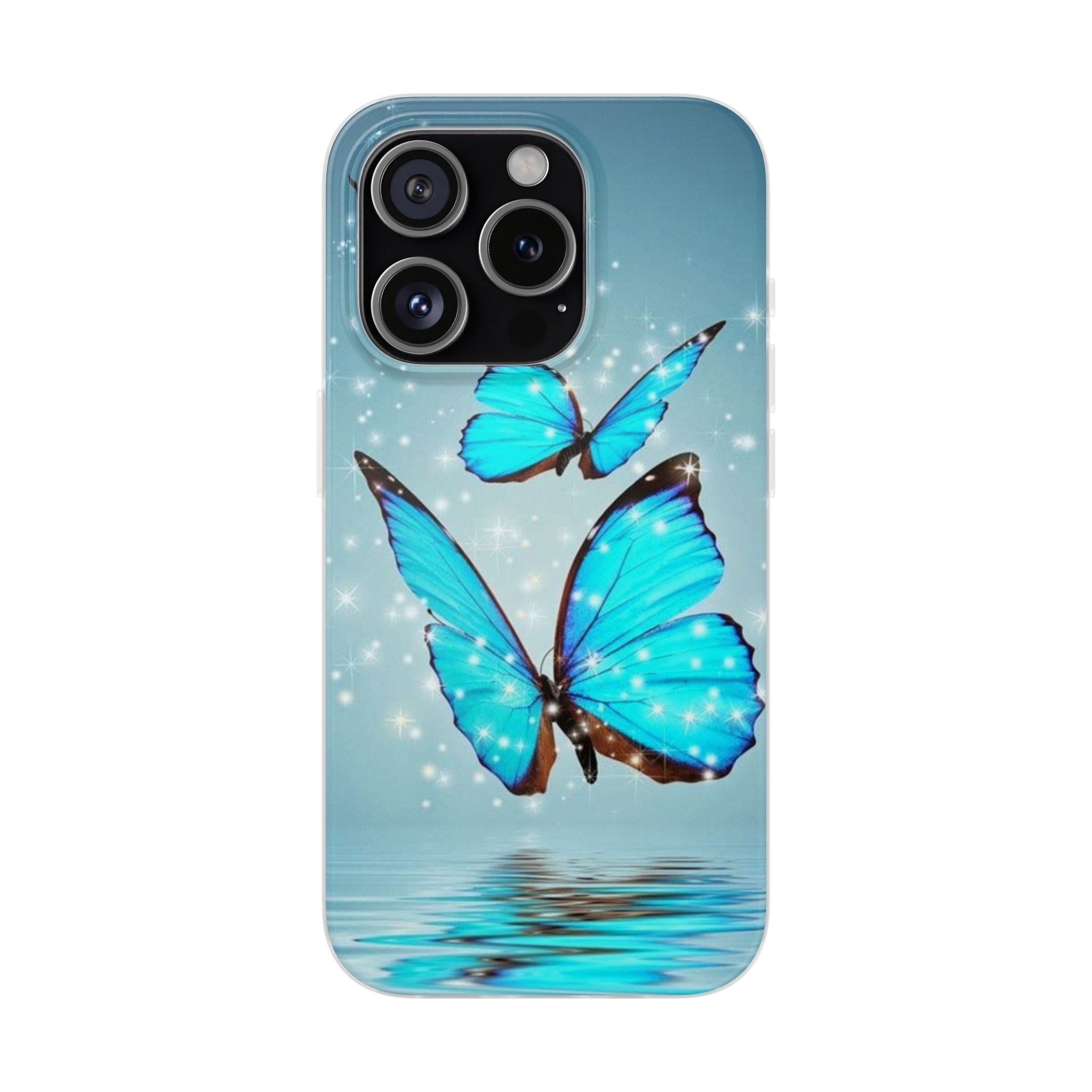 Blue Butterfly Phone Case | Flexi Case, Sparkle Water Reflection