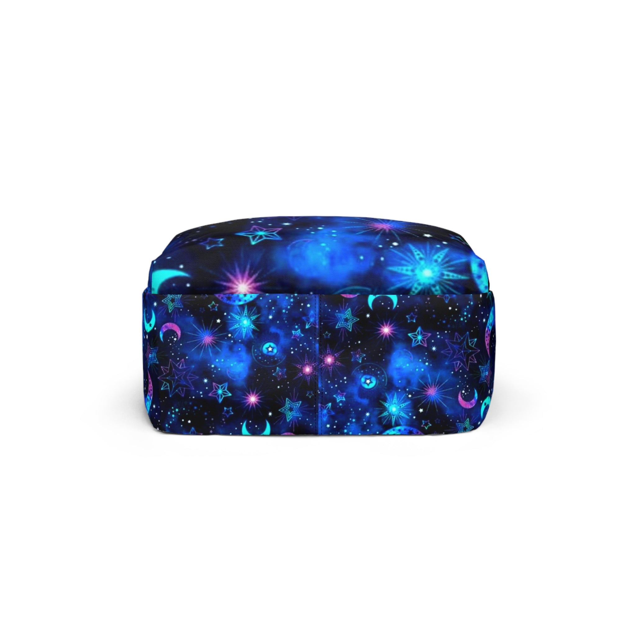 Zaino classico unisex blu scuro stampa galassia, chiusura superiore con zip