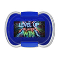 Contenitore bento a due livelli blu con coperchio trasparente e insert LEVEL UP