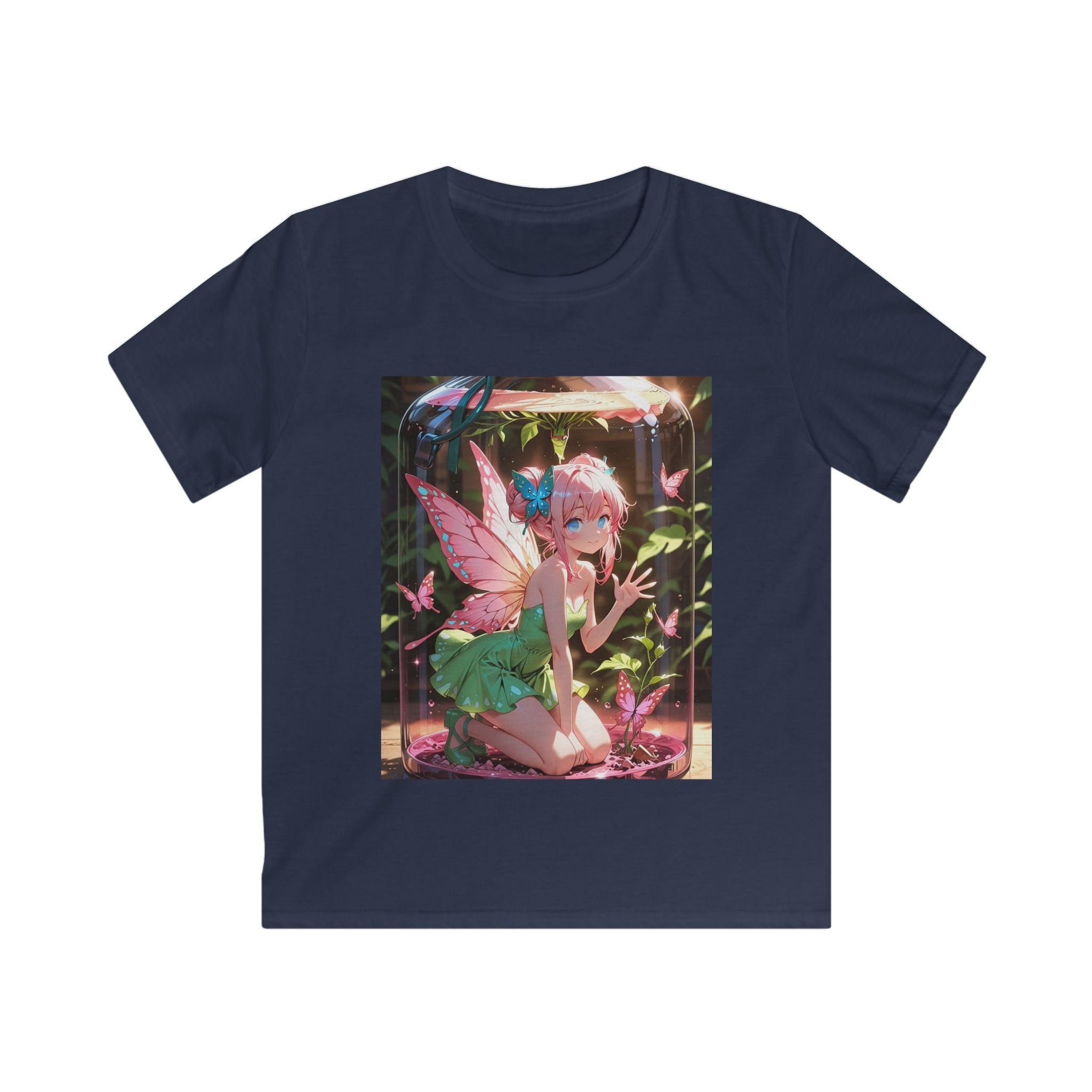 T-shirt bambino blu scuro con stampa grafica quadrata SamyeLuna