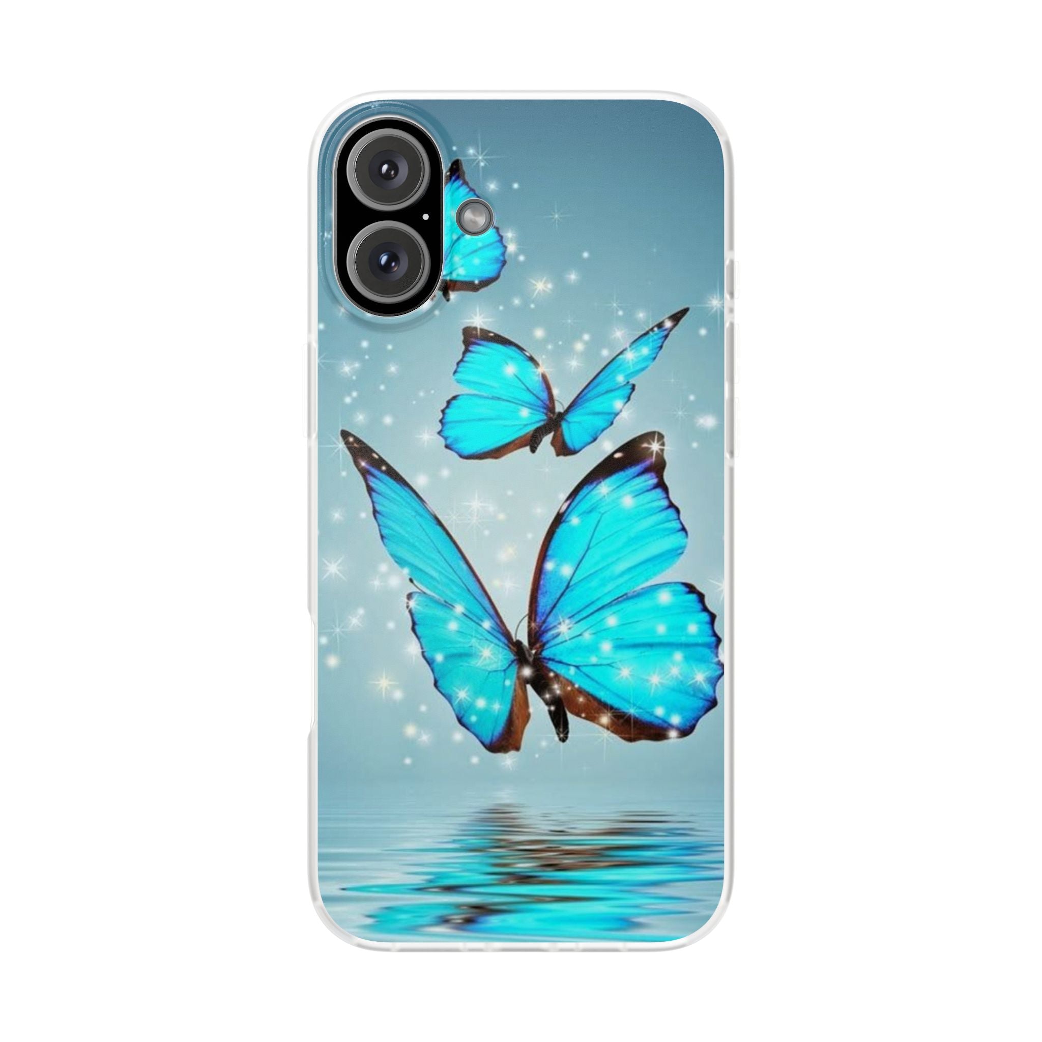Blue Butterfly Phone Case | Flexi Case, Sparkle Water Reflection