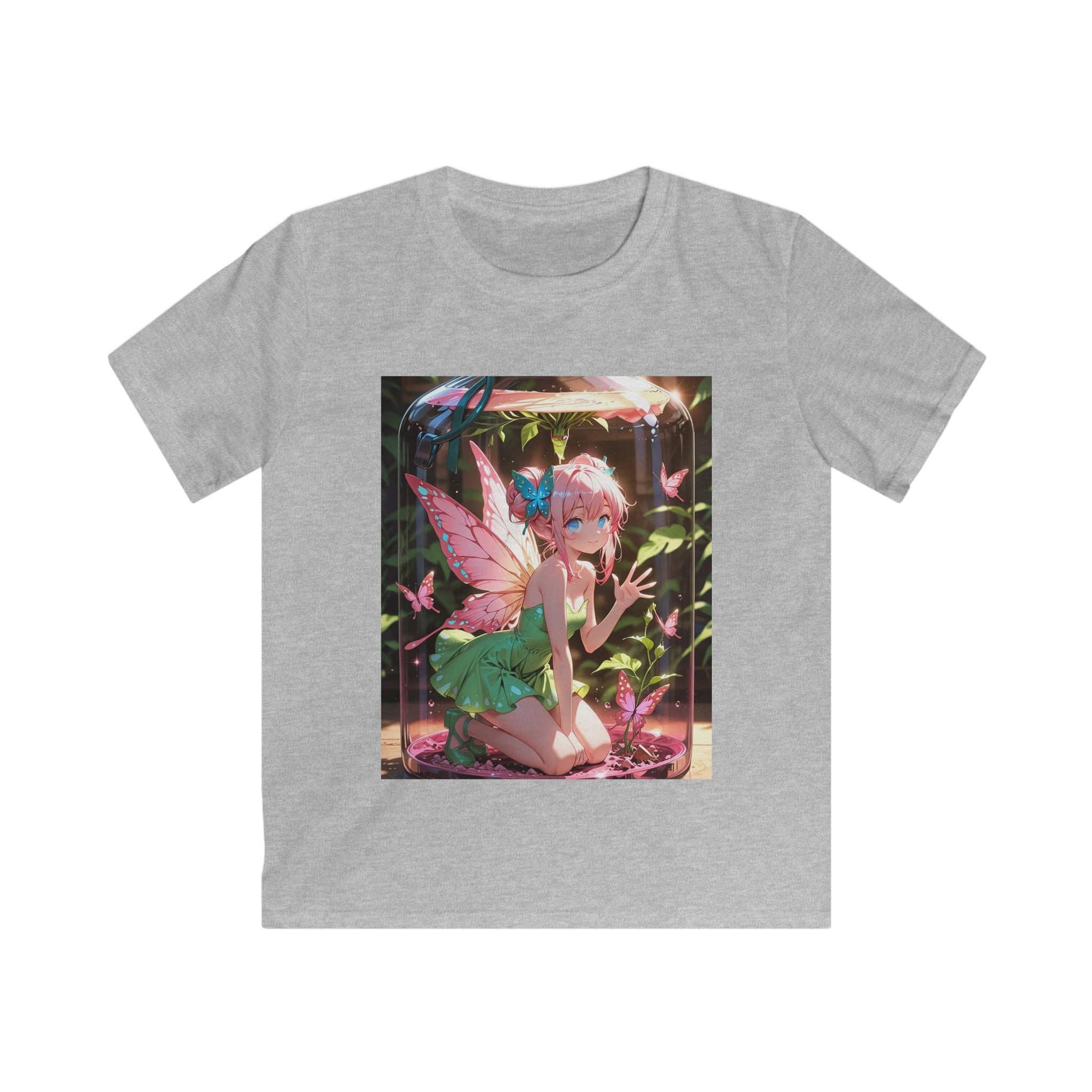 T-shirt bambino grigio con stampa grafica quadrata SamyeLuna