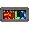 Astuccio in poliestere nero con stampa WILD e chiusura a zip