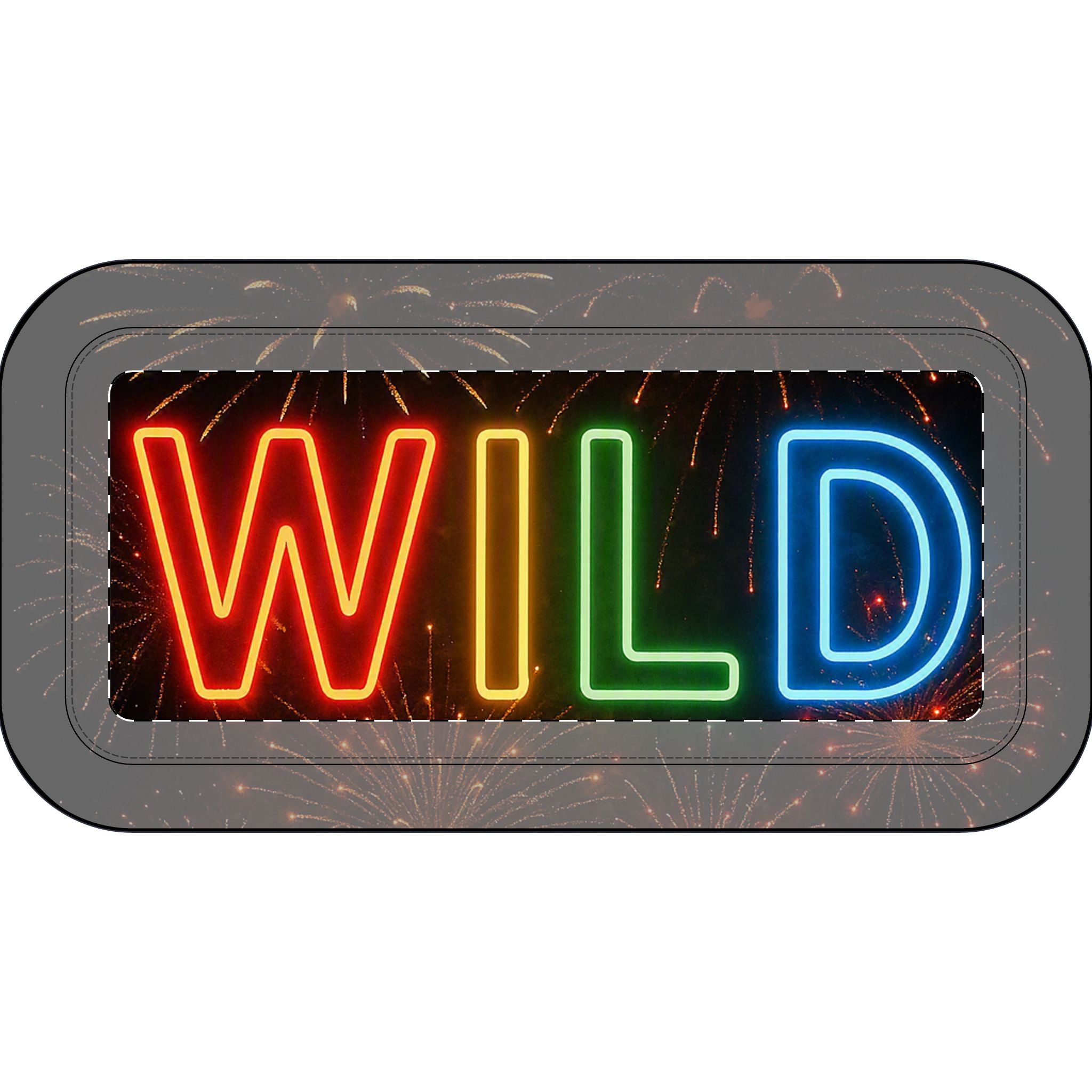 Astuccio in poliestere nero con stampa WILD e chiusura a zip