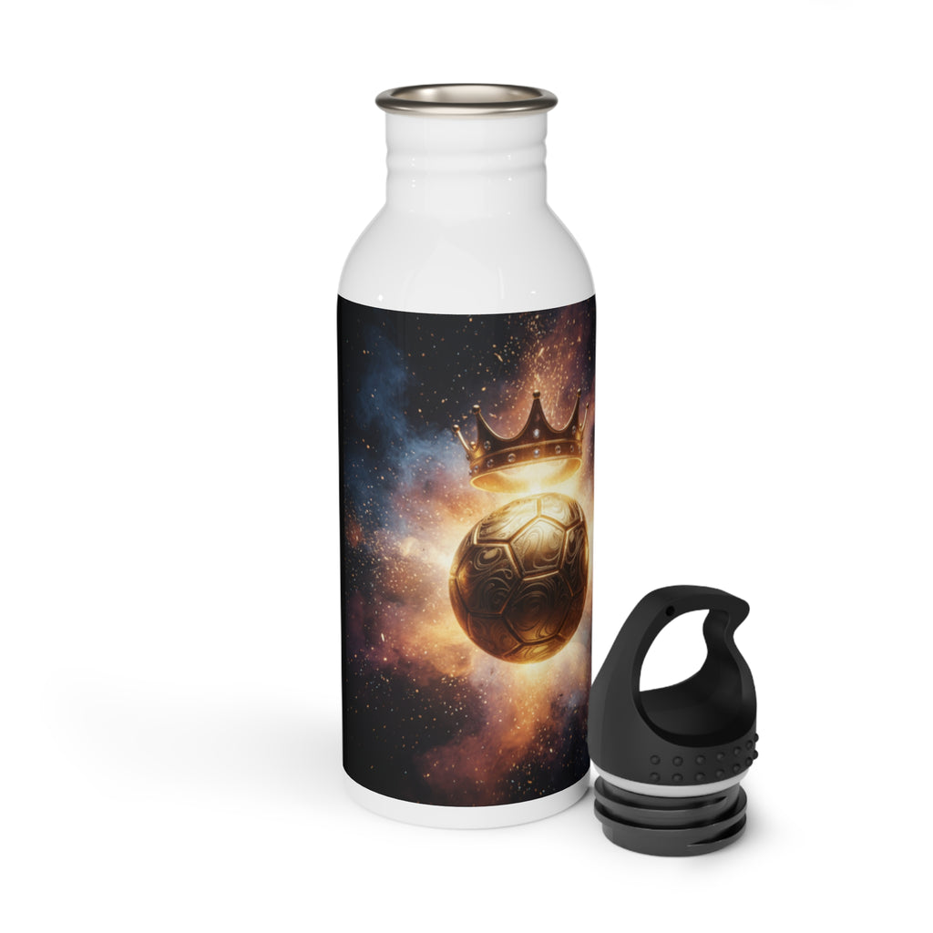 Borraccia d’acciaio bianca con stampa galaxy e tappo nero staccato