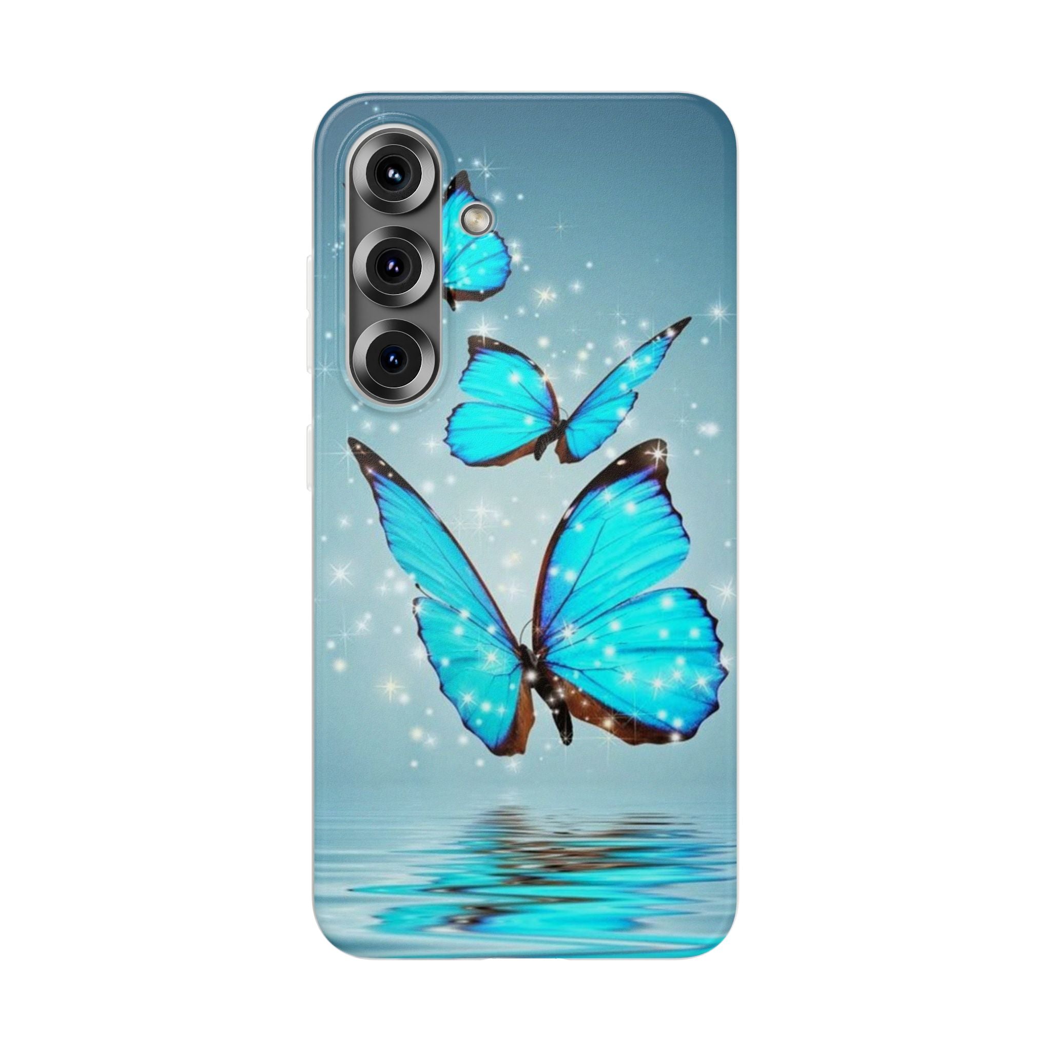 Blue Butterfly Phone Case | Flexi Case, Sparkle Water Reflection