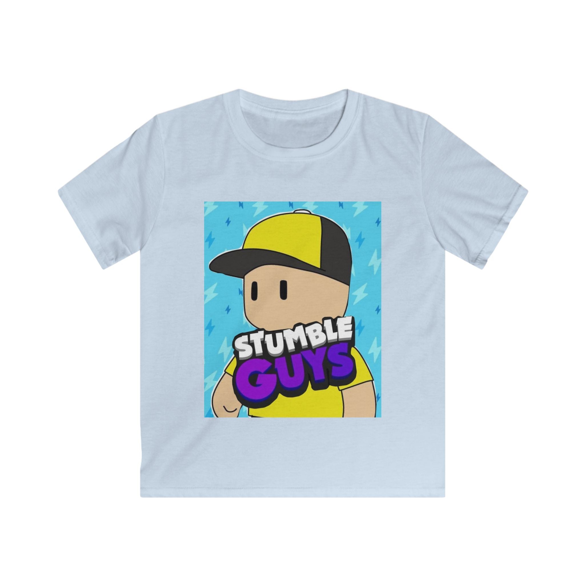 Maglietta bambino azzurra con stampa frontale Stumble Guys