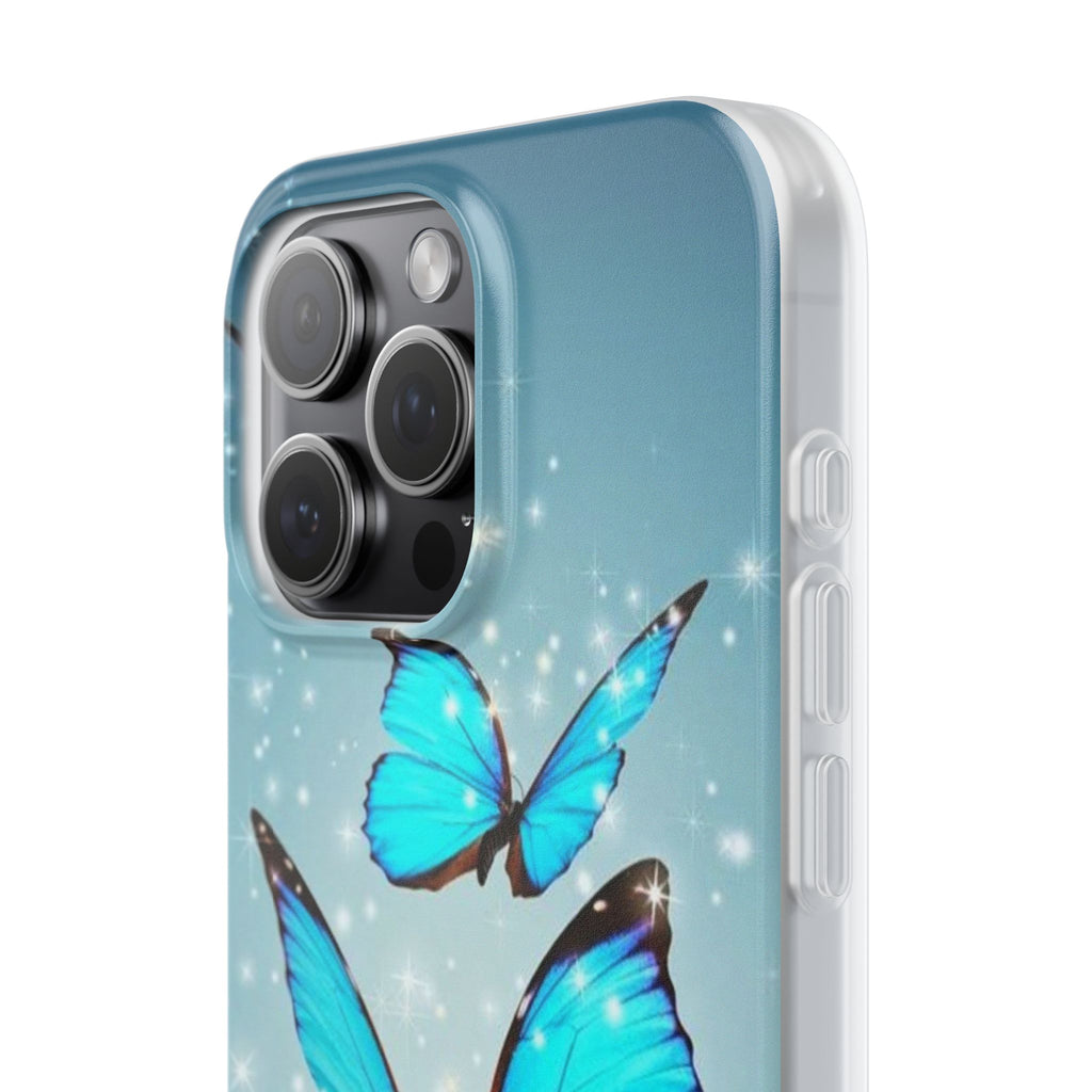 Blue Butterfly Phone Case | Flexi Case, Sparkle Water Reflection