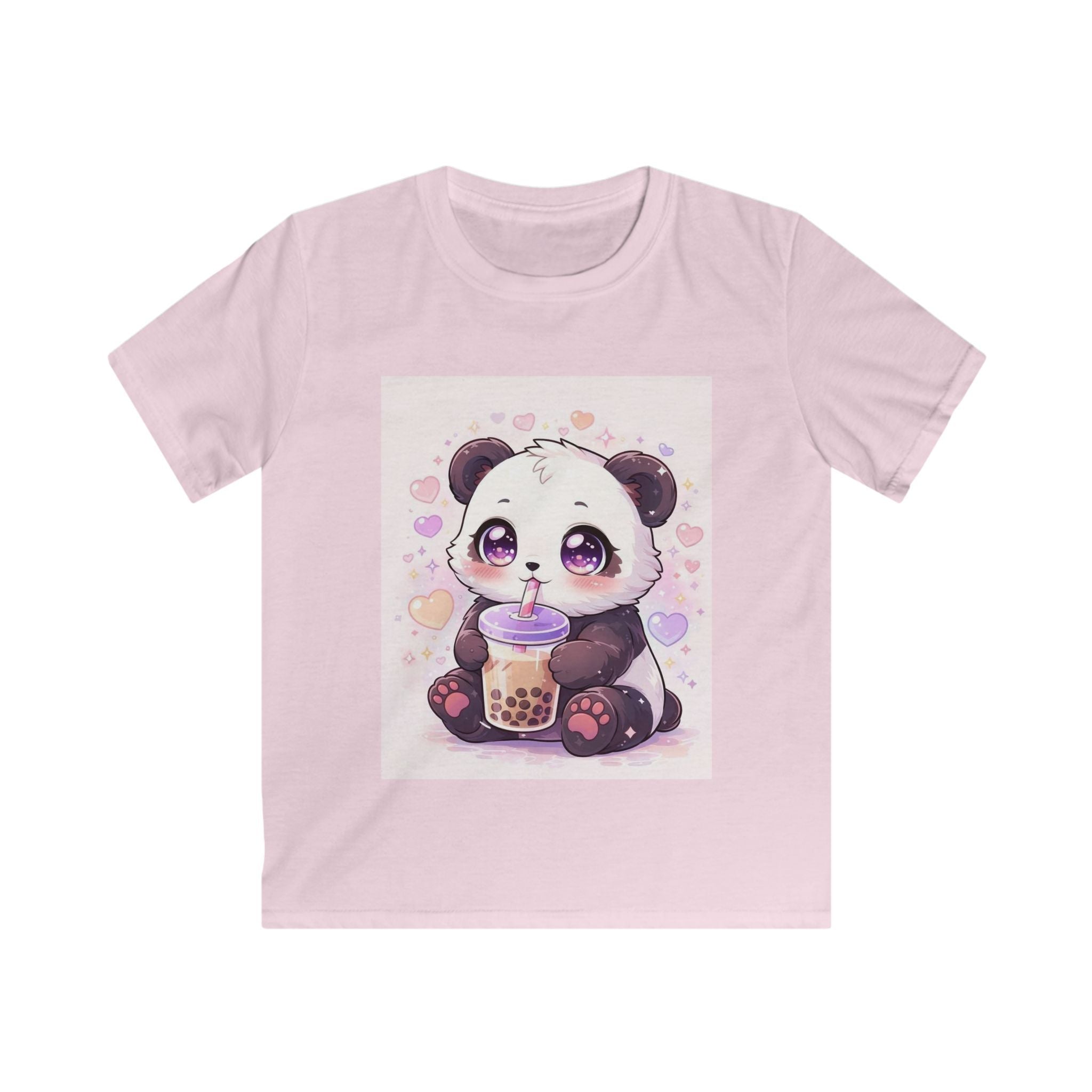 T-shirt bambino N°5 SamyeLuna rosa chiaro con stampa orsetto panda e biberon