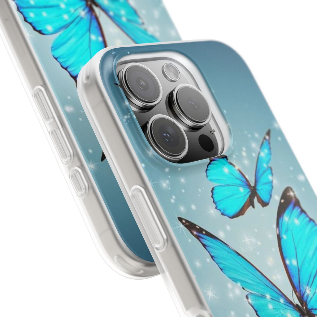 Blue Butterfly Phone Case | Flexi Case, Sparkle Water Reflection
