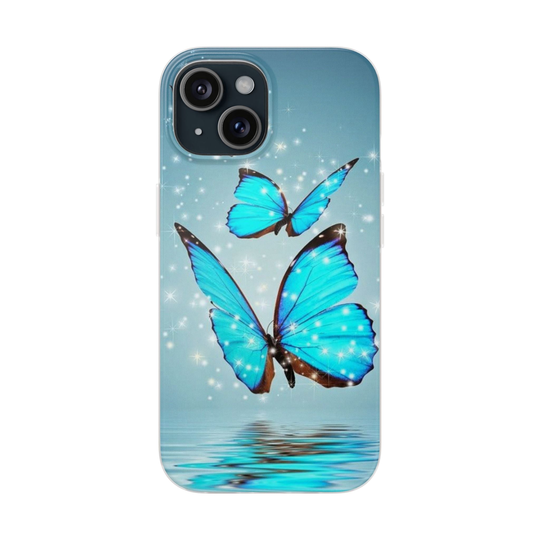 Blue Butterfly Phone Case | Flexi Case, Sparkle Water Reflection