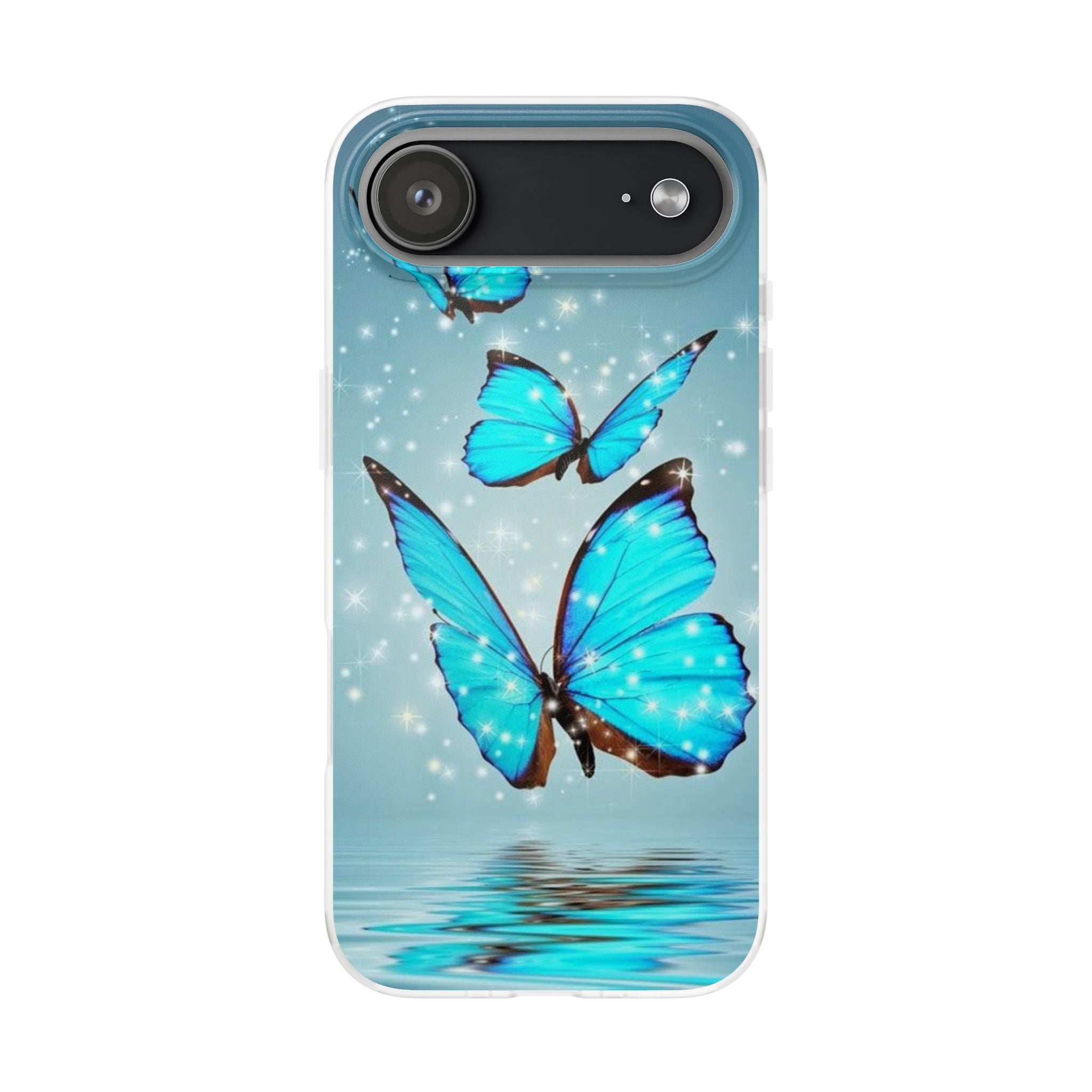 Blue Butterfly Phone Case | Flexi Case, Sparkle Water Reflection