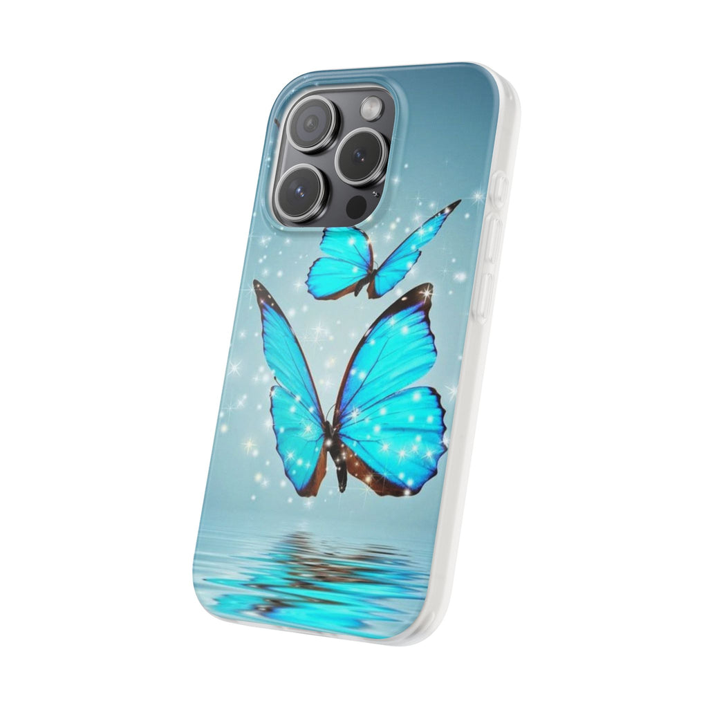Blue Butterfly Phone Case | Flexi Case, Sparkle Water Reflection