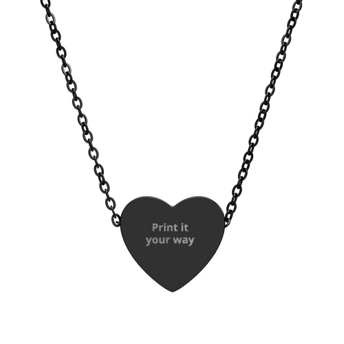 Collana con pendente a cuore scuro su catena nera