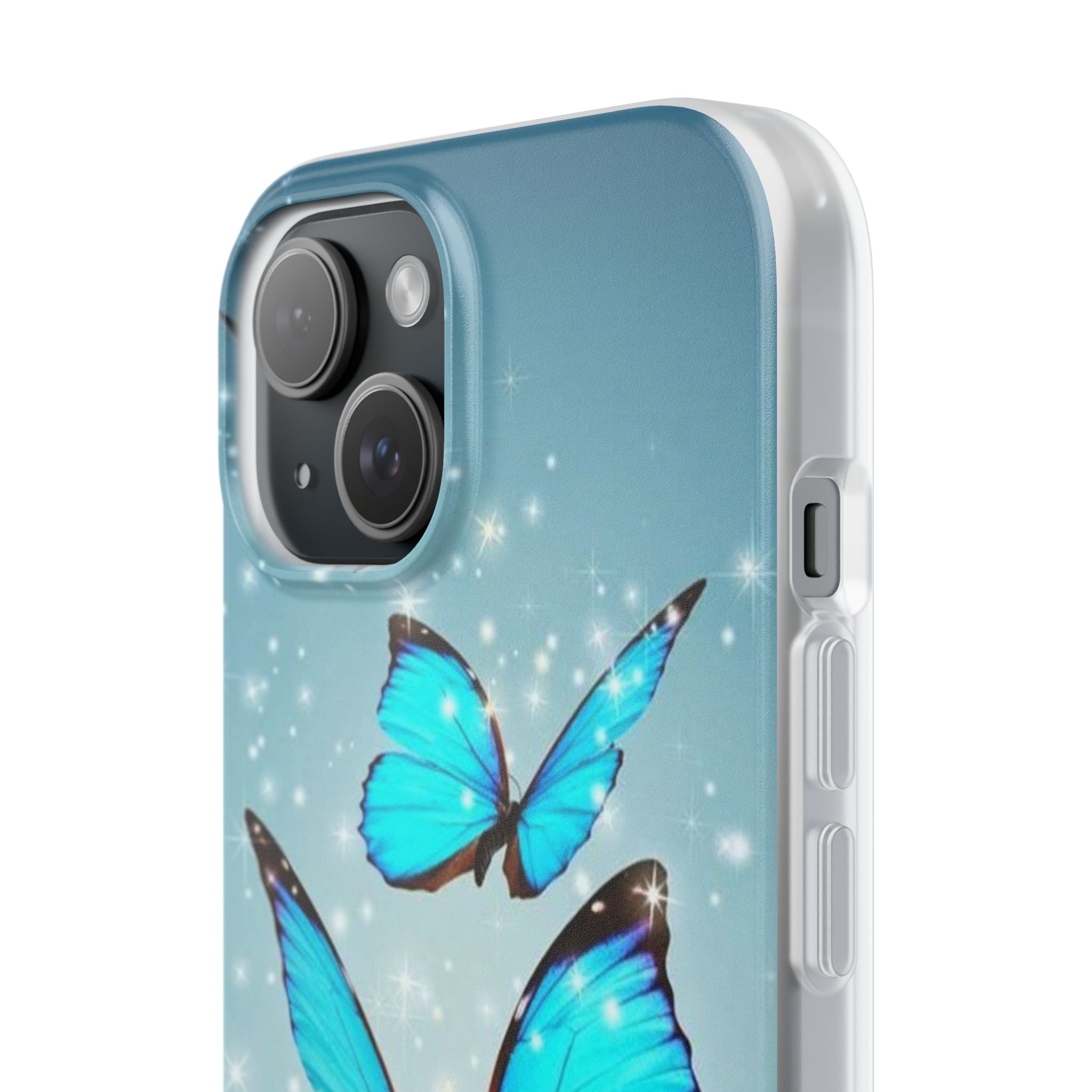Blue Butterfly Phone Case | Flexi Case, Sparkle Water Reflection
