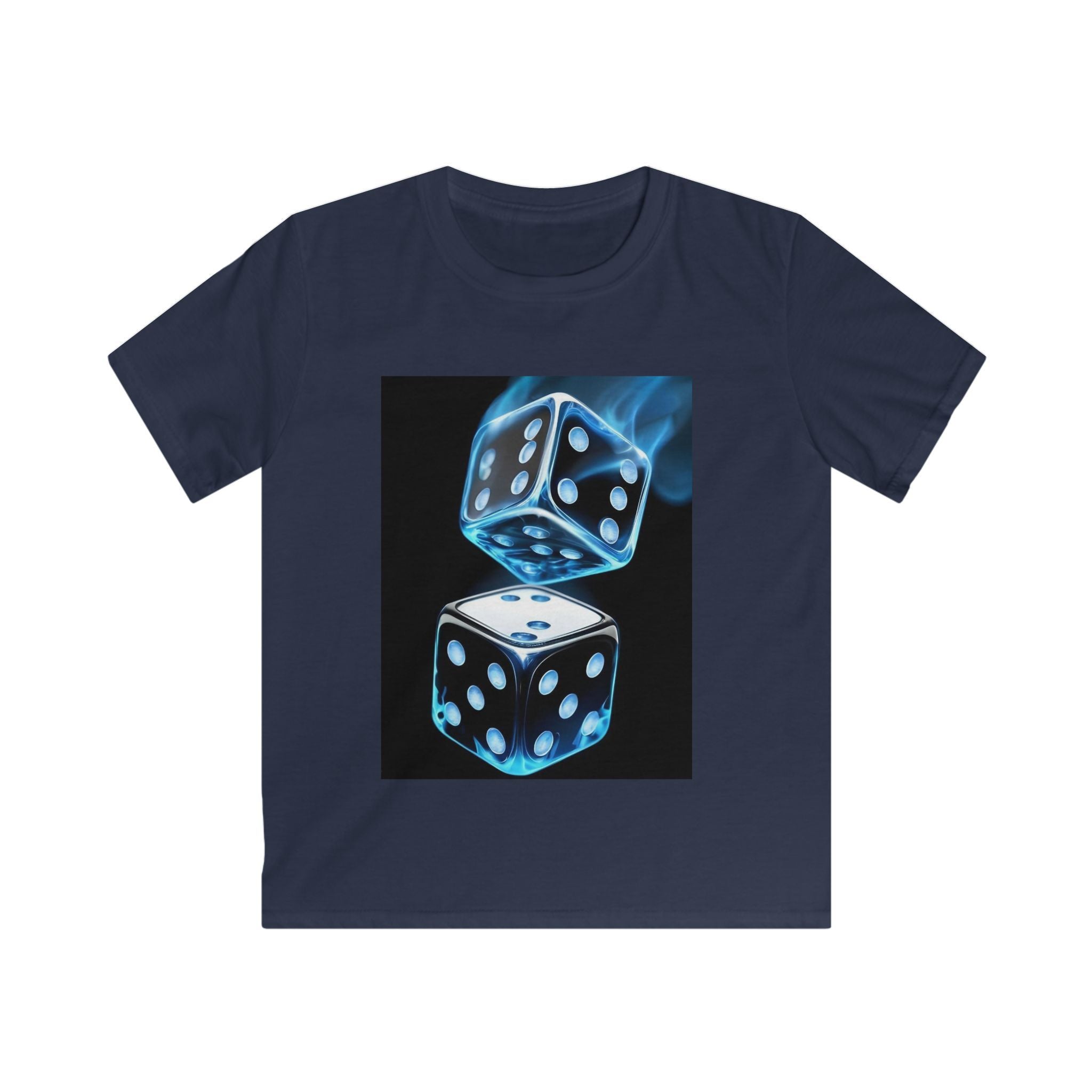 Maglietta bimbo blu navy con stampa dadi blu sulla parte anteriore
