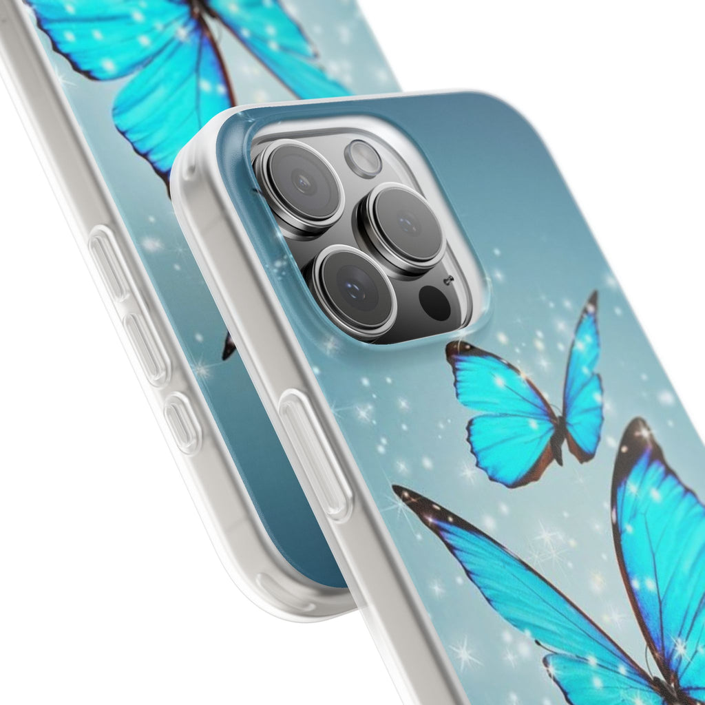 Blue Butterfly Phone Case | Flexi Case, Sparkle Water Reflection