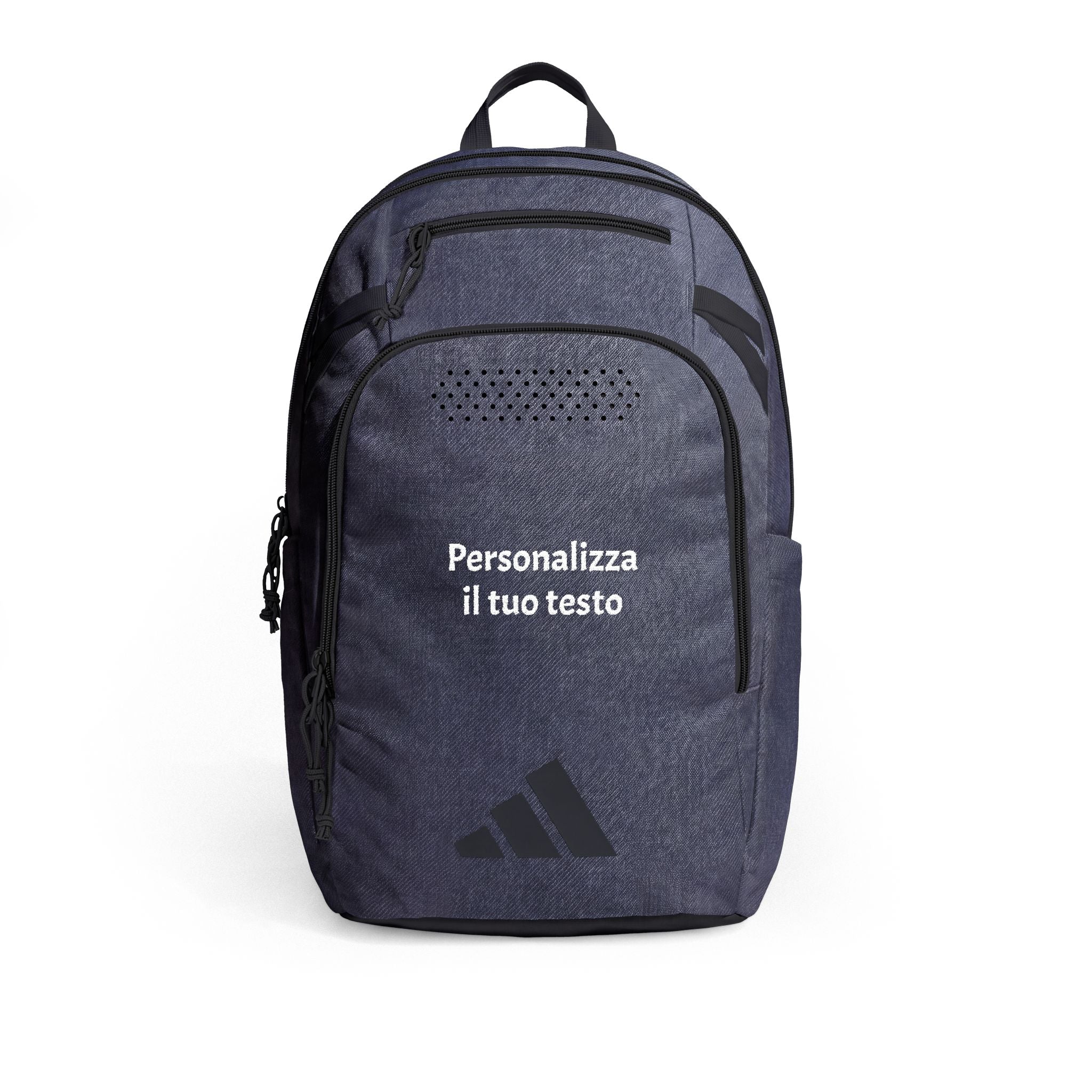 Zaino adidas® Defender 5 grigio con inserti neri, tasca frontale e logo