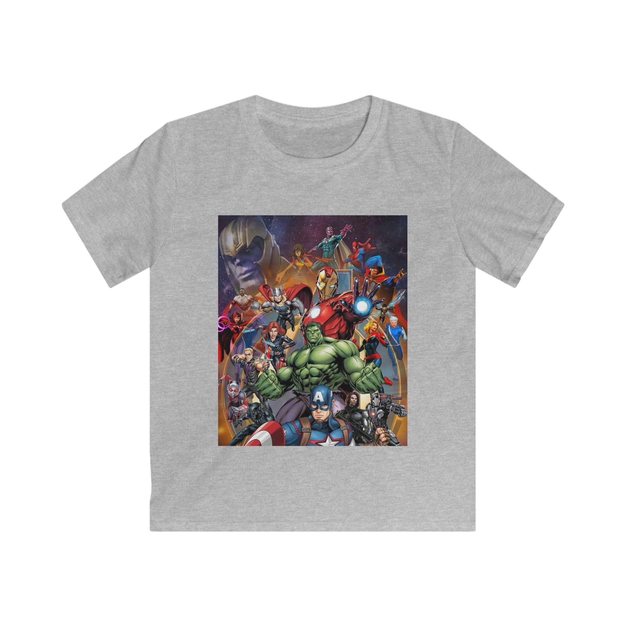 T-shirt bambino grigio chiaro SamyeLuna con stampa grafica frontale