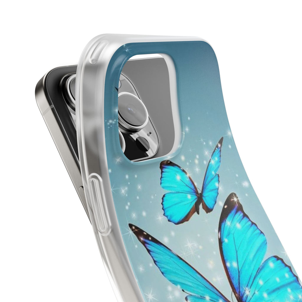 Blue Butterfly Phone Case | Flexi Case, Sparkle Water Reflection