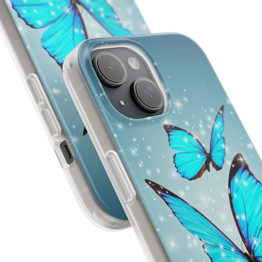 Blue Butterfly Phone Case | Flexi Case, Sparkle Water Reflection