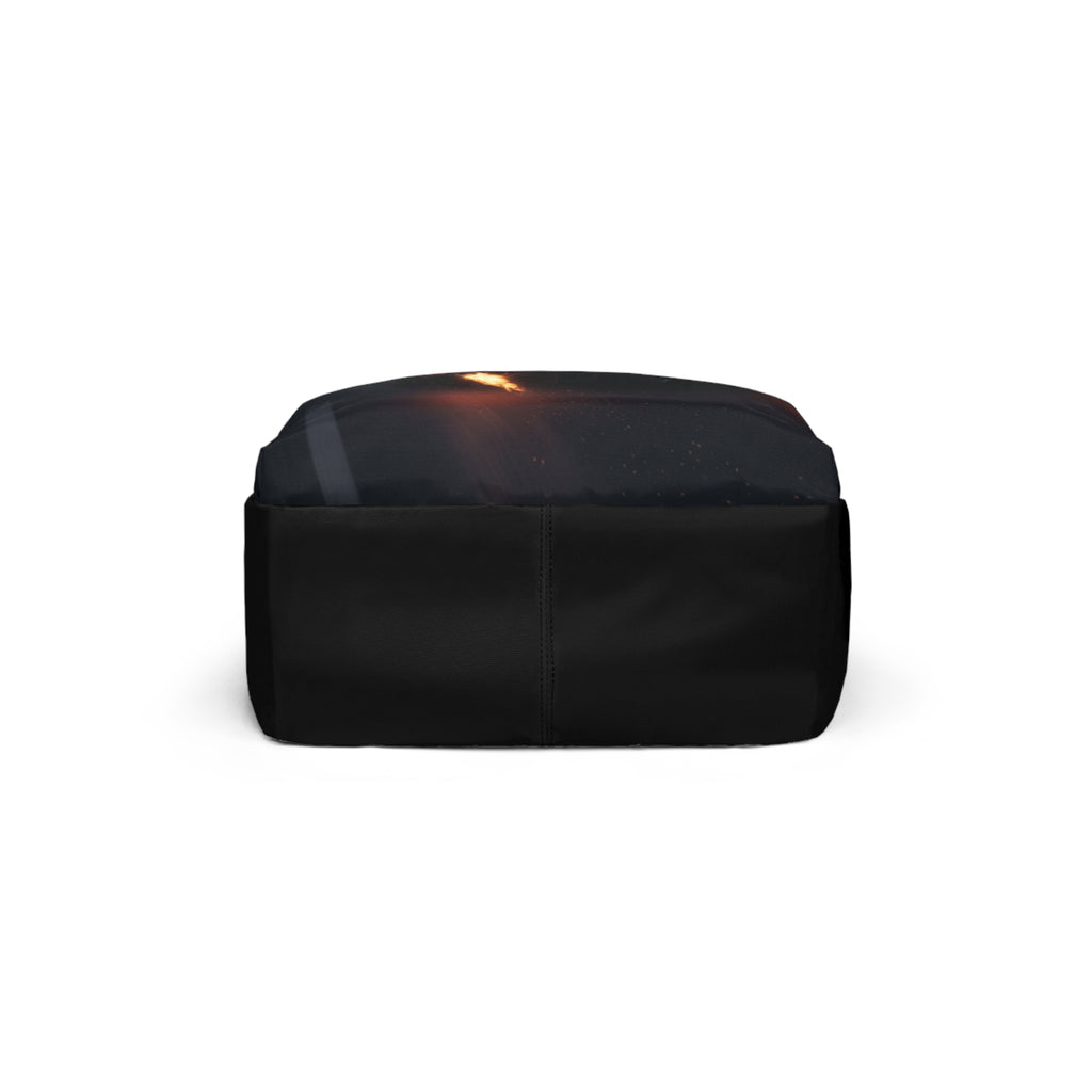 Zaino unisex nero con stampa parziale e base rettangolare