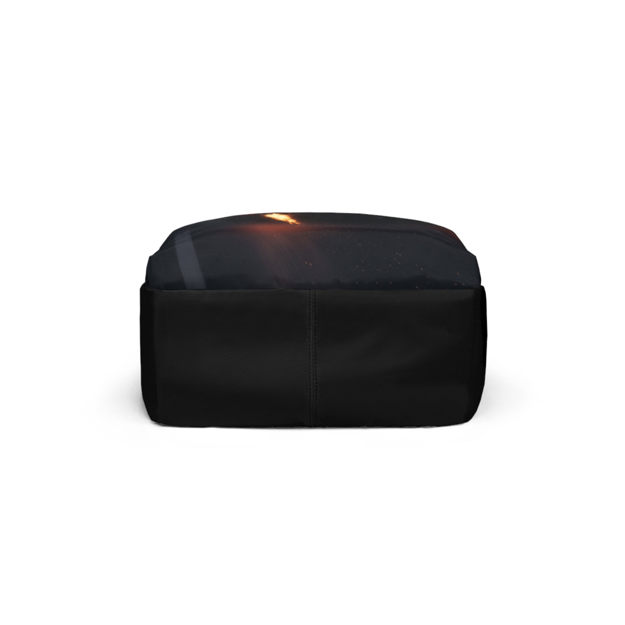 Zaino unisex nero con stampa parziale e base rettangolare