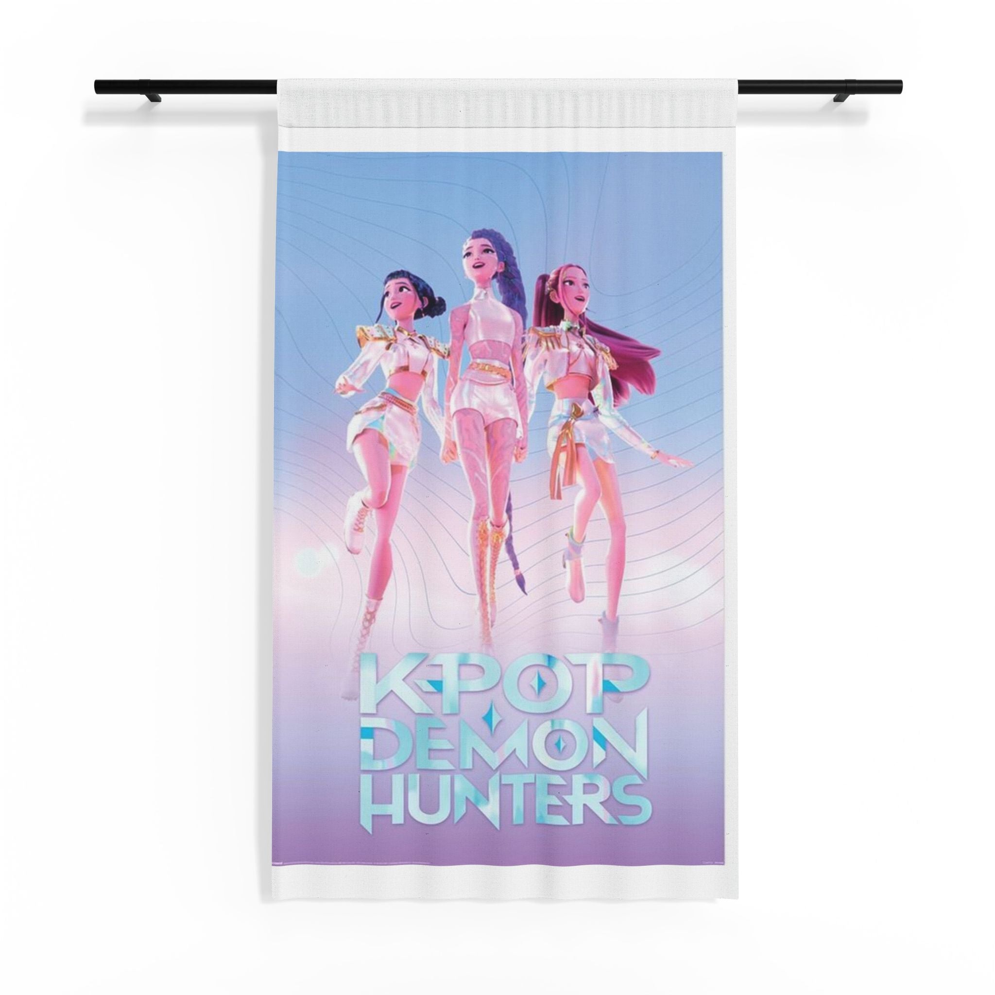 K-Pop Demon Hunters Sheer Window Curtain | Anime Idol Trio Poster Print