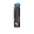 Borraccia sportiva 32 oz nera con tappo blu e impugnatura in corda blu