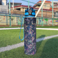 Borraccia sportiva da 32 oz con coperchio blu e stampa farfalle multicolore