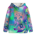 Felpa con cappuccio bambina, stampa floreale multicolore