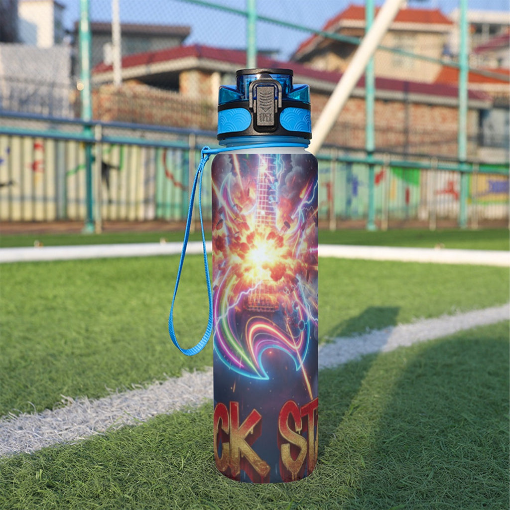 Borraccia sportiva da 32 oz con stampa fantasy e chiusura blu