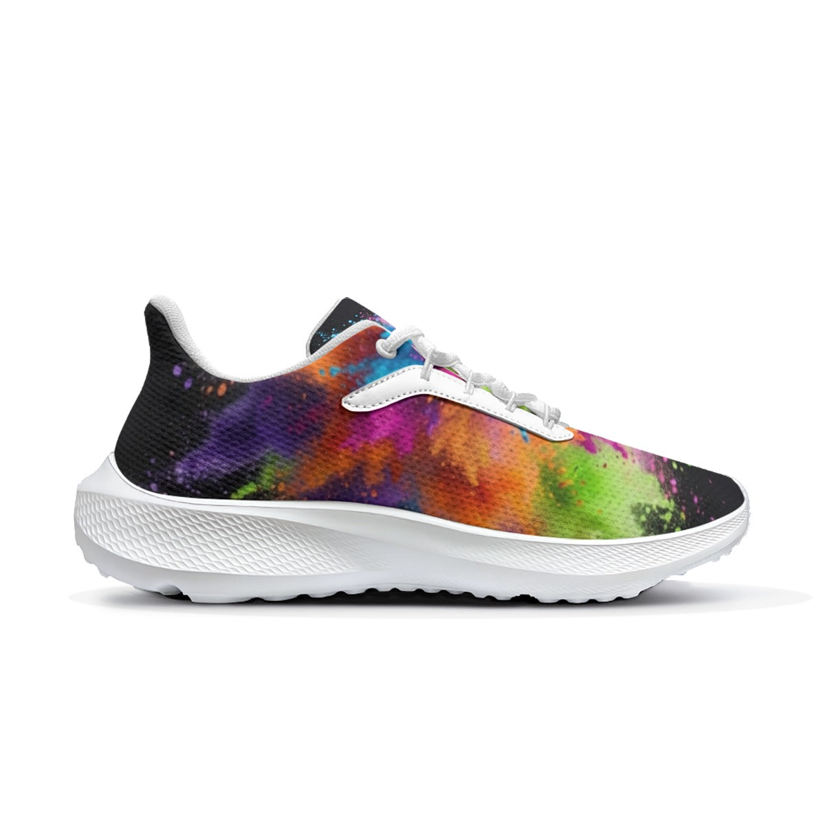 Scarpe da running da uomo multicolore con lacci bianchi e suola bianca