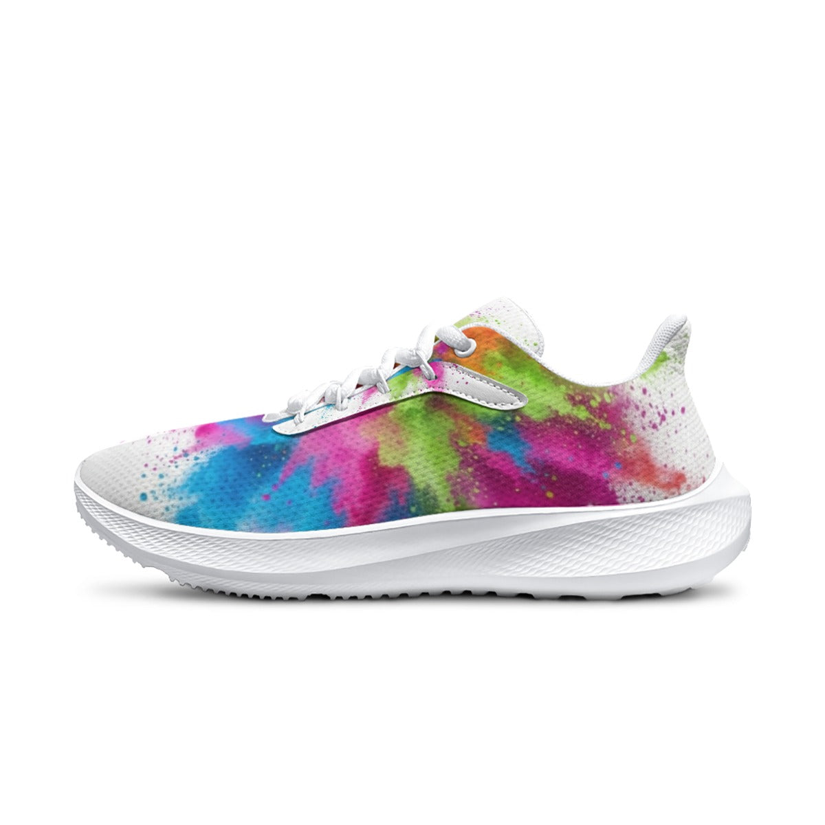 Scarpa running donna multicolore con lacci bianchi e suola bianca sagomata
