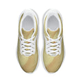 Scarpe running donna Mod. 4 giallo oliva, lacci bianchi e suola bianca