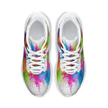 Scarpe running donna bianche con tomaia multicolore a spruzzi e lacci