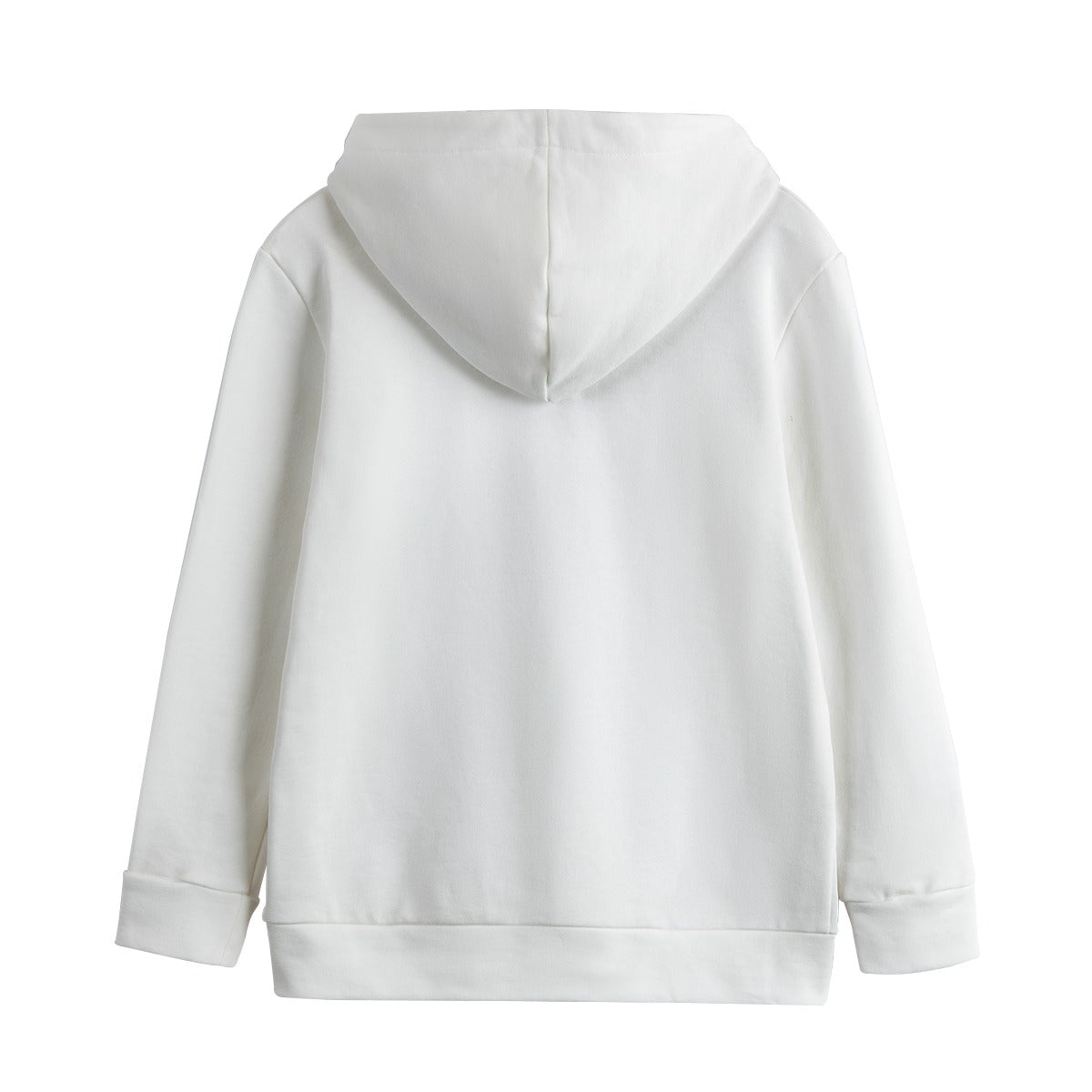 Felpa bambina con cappuccio, colore bianco, vista posteriore