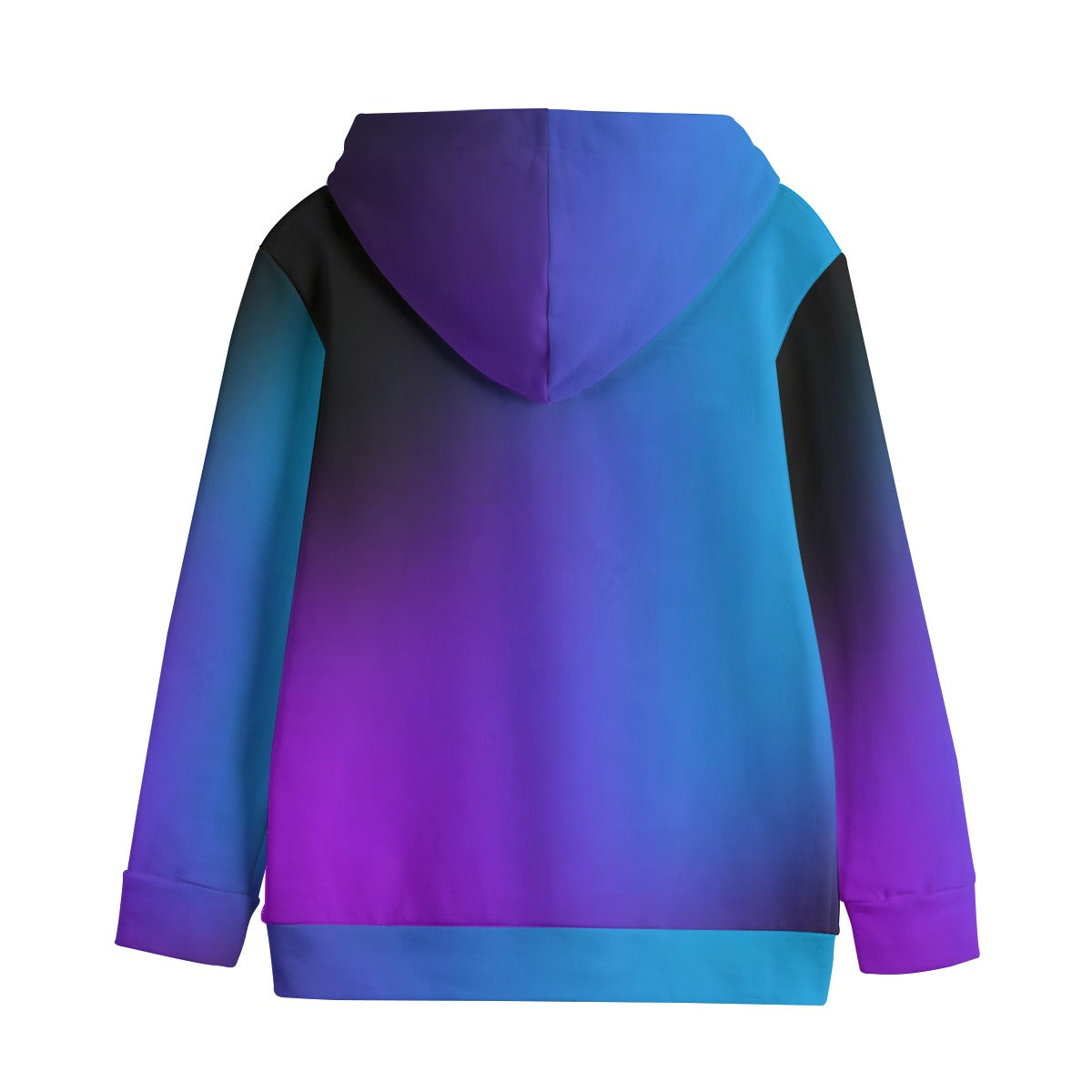 Felpa bambino con cappuccio, maniche gradient viola-blu e base blu scuro