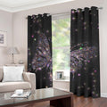Tenda con occhielli nera con farfalla glitterata multicolore