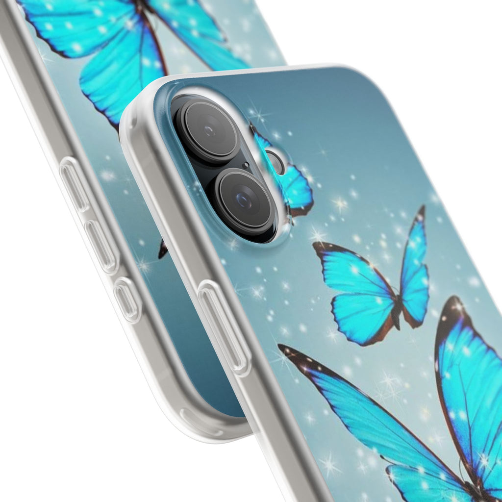 Blue Butterfly Phone Case | Flexi Case, Sparkle Water Reflection