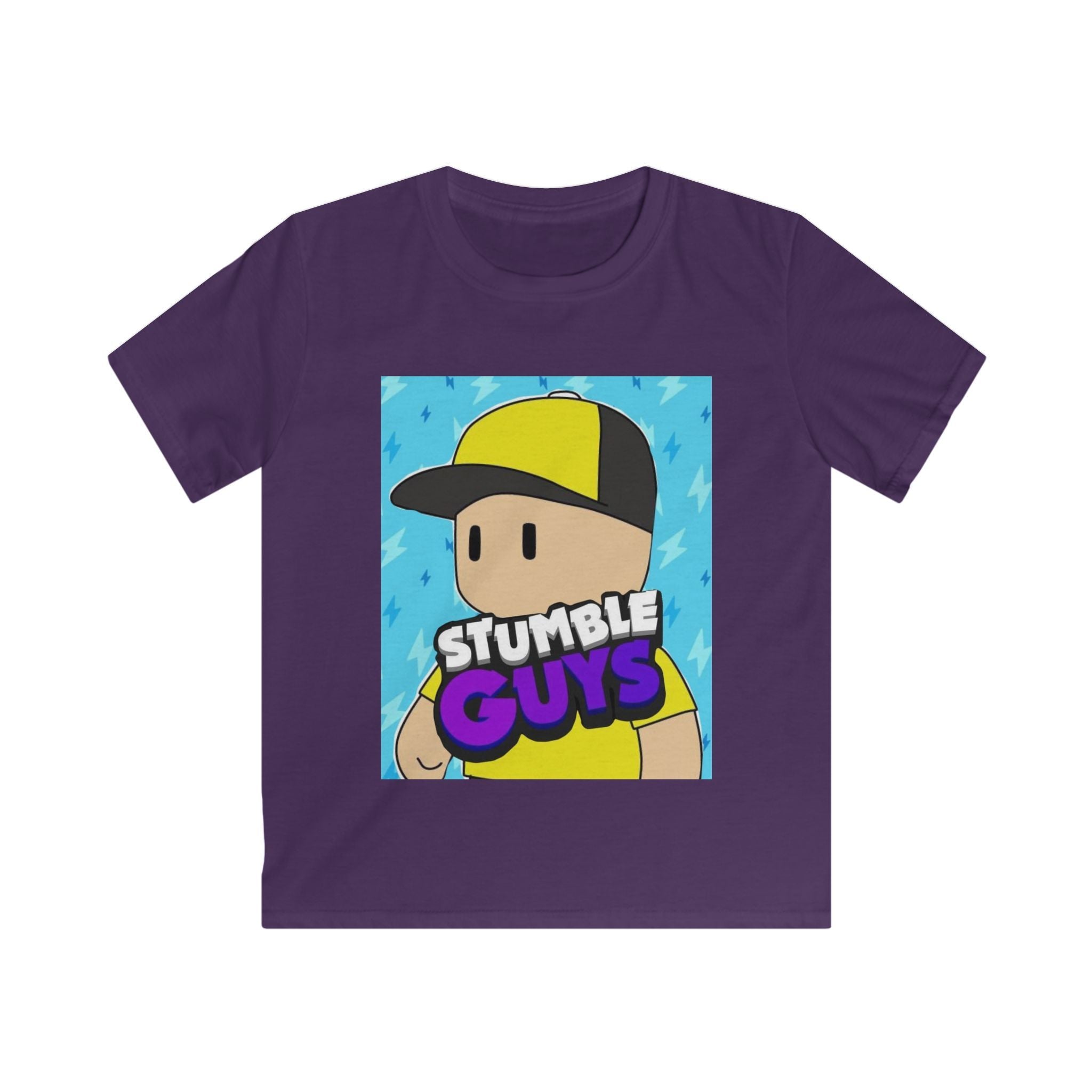 Maglietta bambino viola con stampa frontale Stumble Guys