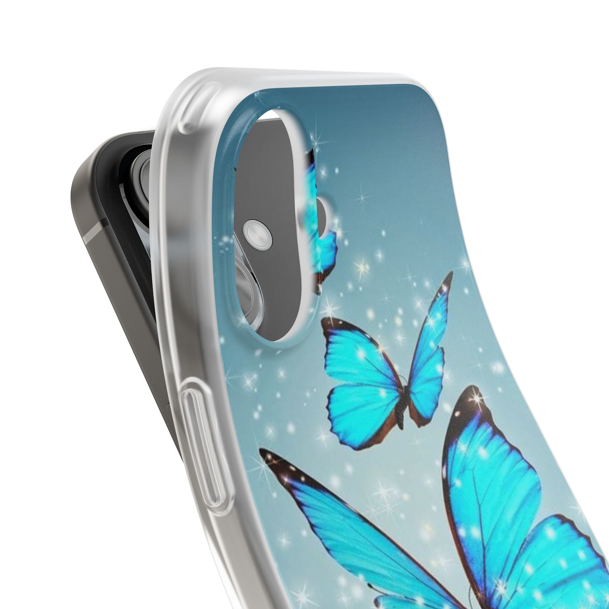 Blue Butterfly Phone Case | Flexi Case, Sparkle Water Reflection