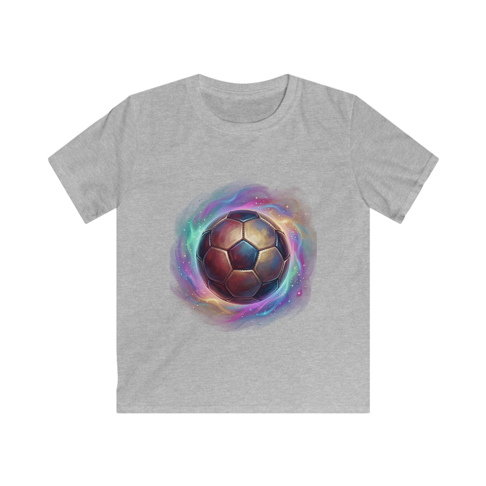T-shirt bambino grigio chiara con stampa sfera multicolore a spirale