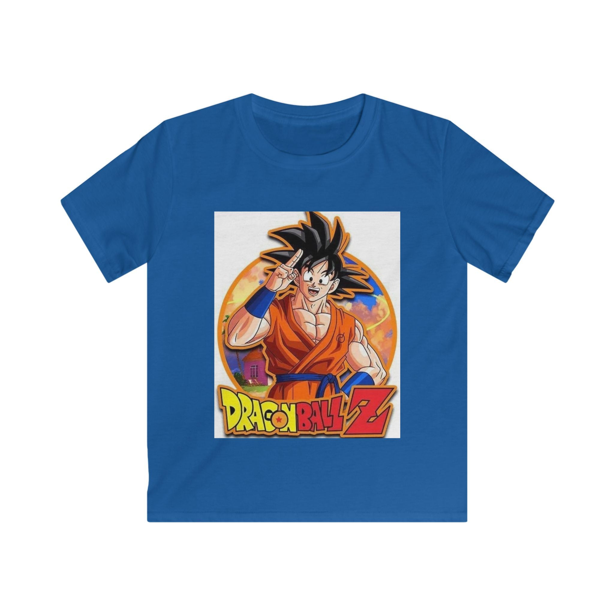 Maglietta bambino blu con stampa Dragon Ball Z frontale