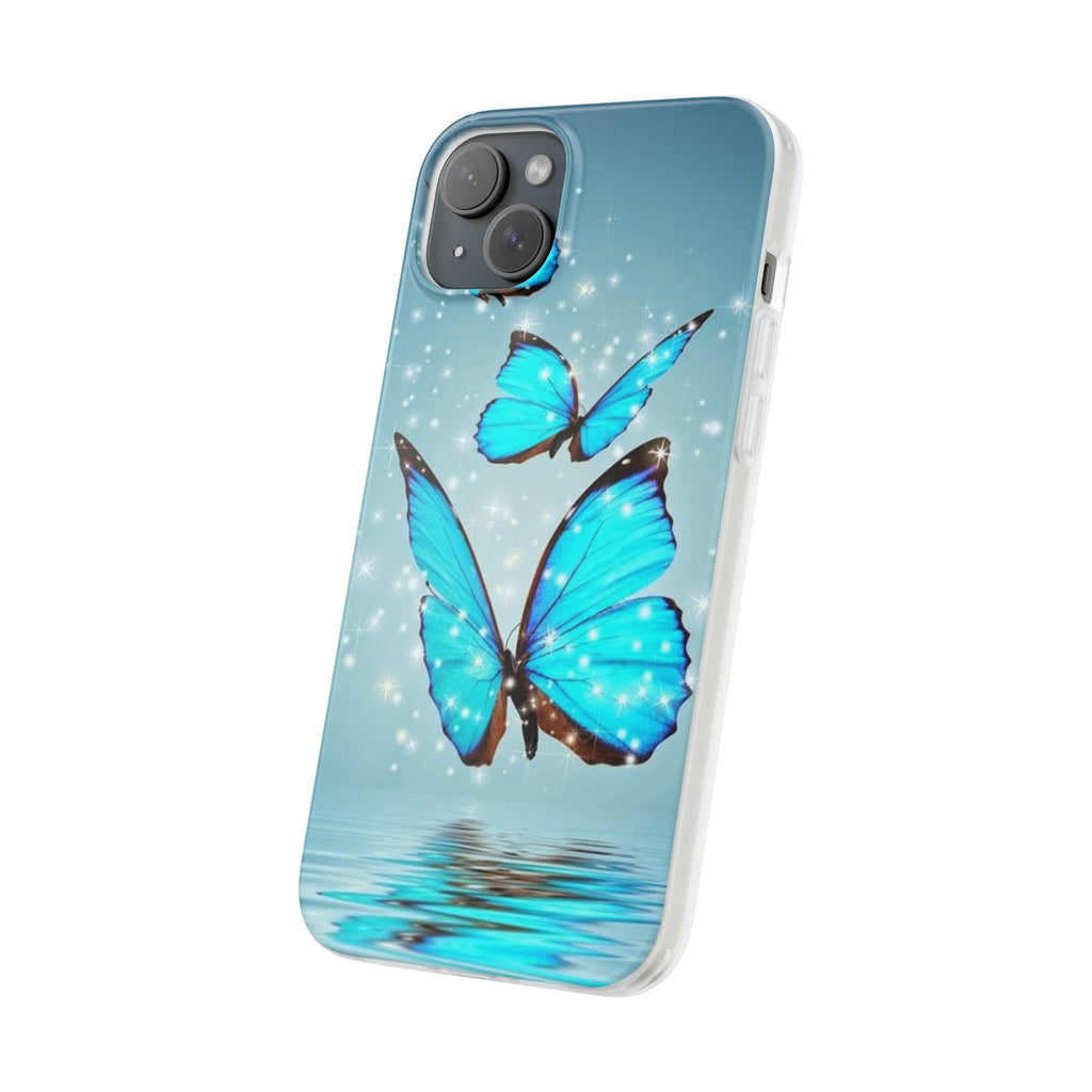 Blue Butterfly Phone Case | Flexi Case, Sparkle Water Reflection