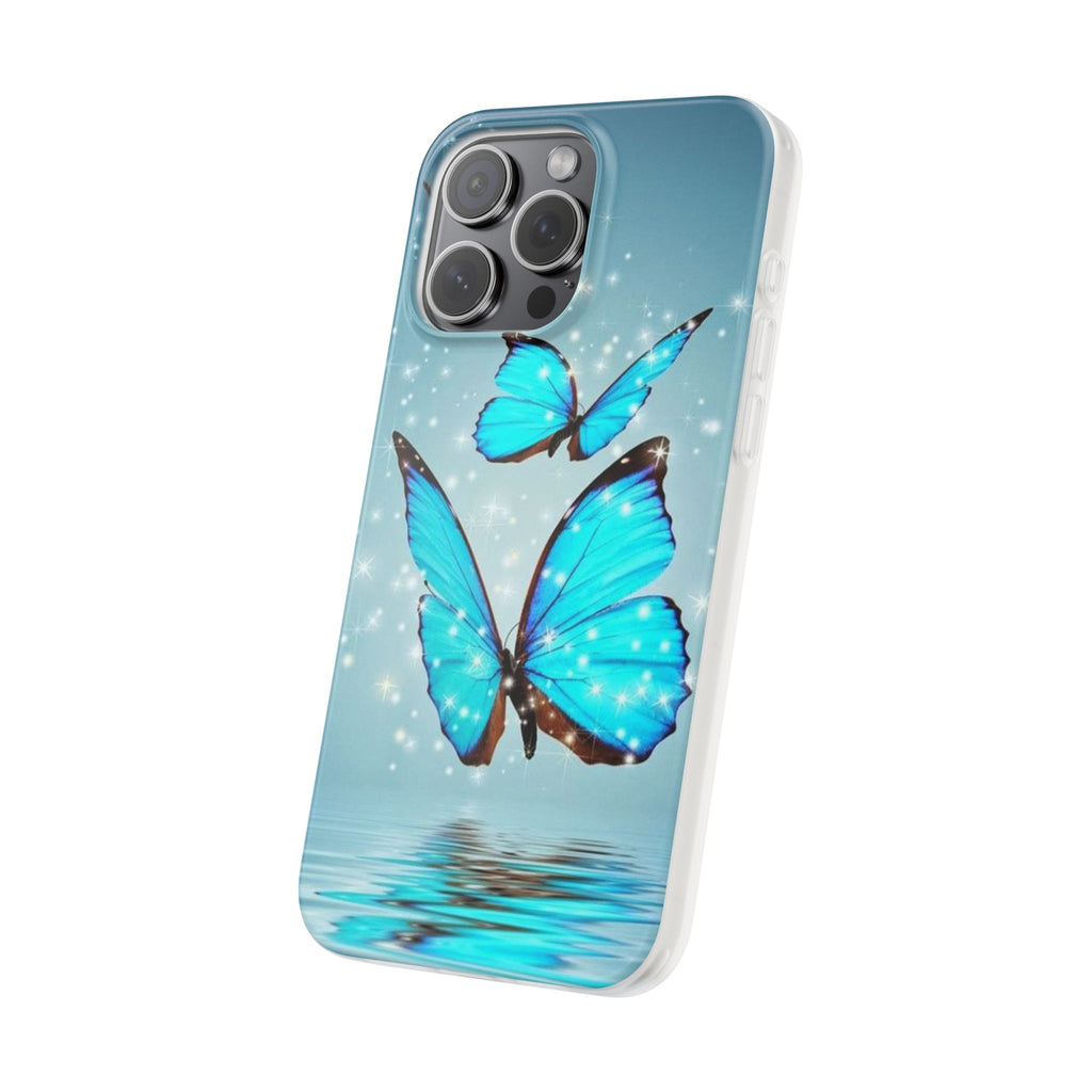 Blue Butterfly Phone Case | Flexi Case, Sparkle Water Reflection