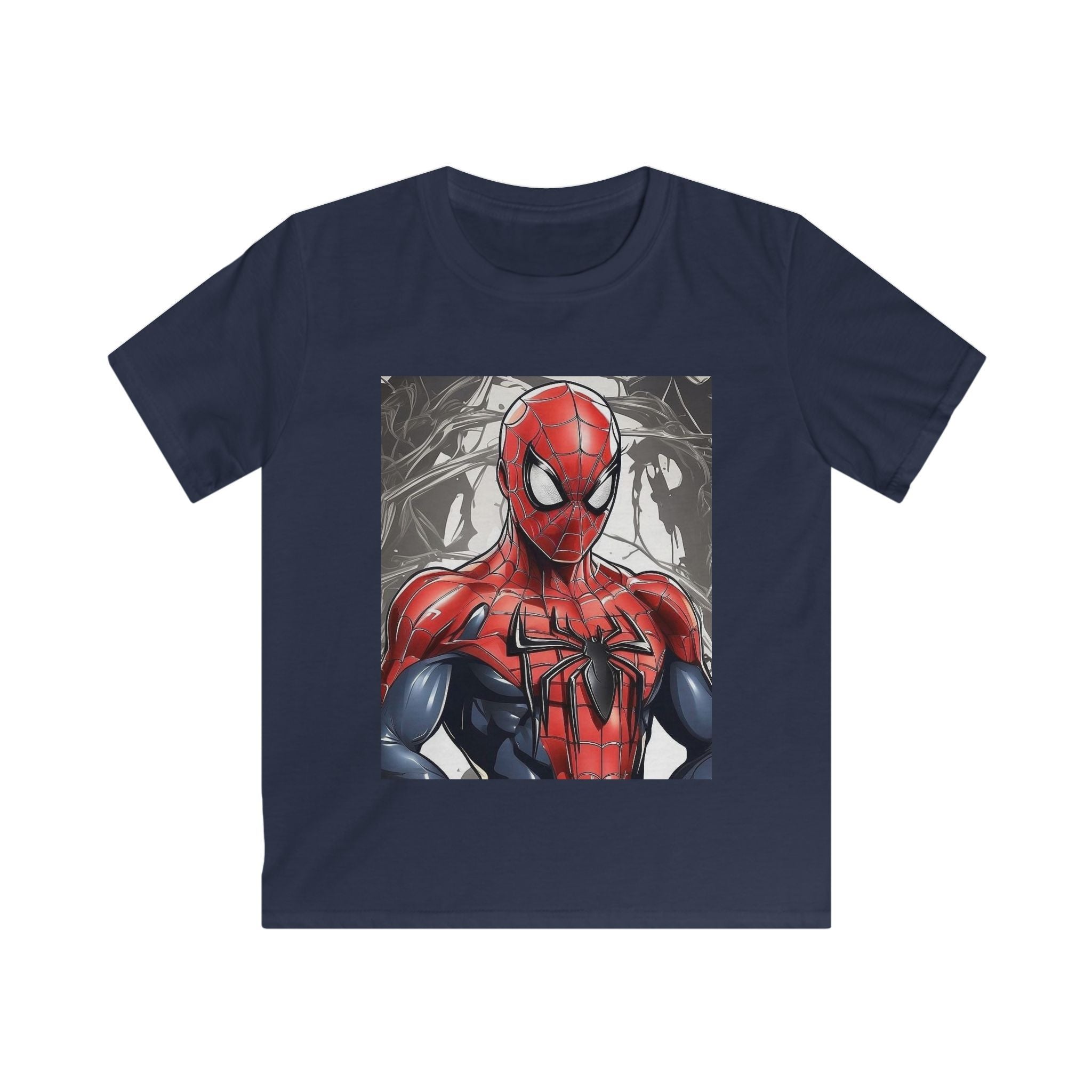Maglietta bambino blu con stampa Spider-Man rosso-nero, maniche corte