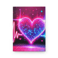 Diario rigido opaco con copertina rosa e cuori neon luminosi