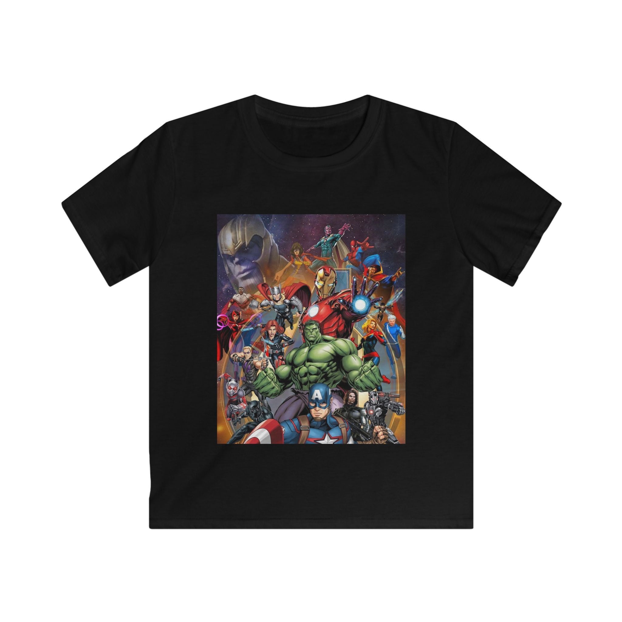 T-shirt bambino nera SamyeLuna con stampa grafica frontale